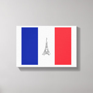 Turm-französischer Flaggen-Leinwand-Druck Paris Leinwanddruck