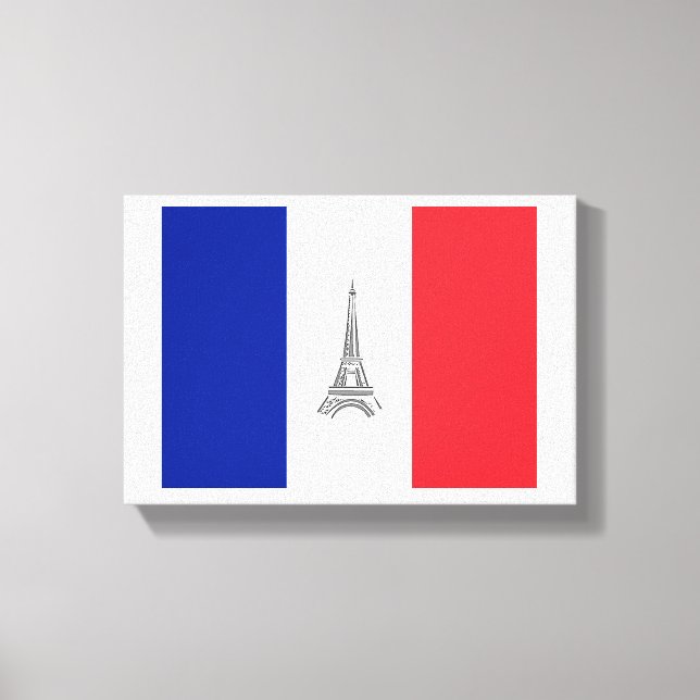 Turm-französischer Flaggen-Leinwand-Druck Paris Leinwanddruck (Vorderseite)