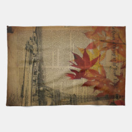 Turm Herbstahorn-Blätterfallparis Eiffel Geschirrtuch