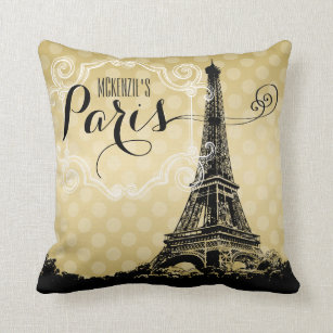Turm-Imitat-Gold Paris Eiffel mit Monogramm Kissen