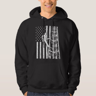 Turm-Kletterer Amerikanische Flagge Mobilfunkmast  Hoodie