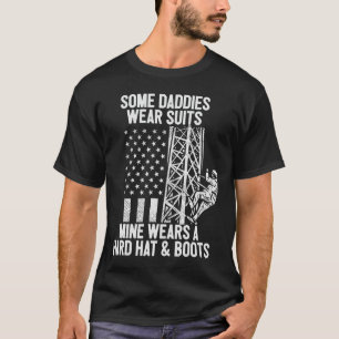 Turm Kletterer Tochter Sohn Amerikanische Flagge V T-Shirt
