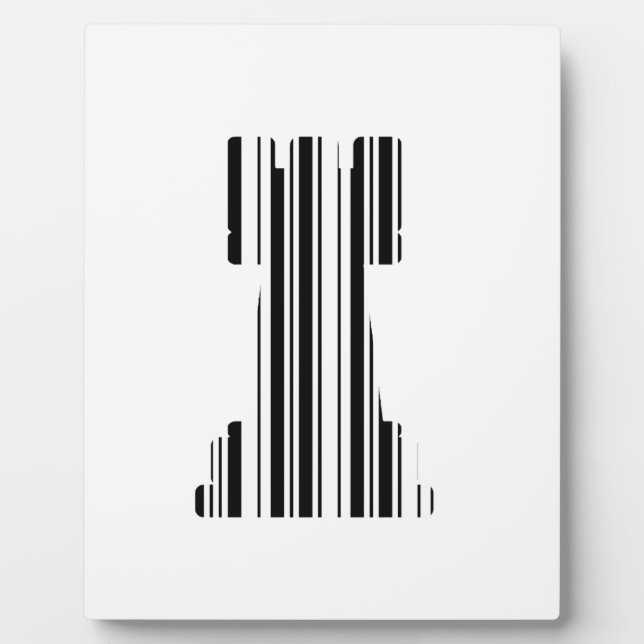 Turm-Schachfigur-Barcode-Spiel Barcode-Muster Fotoplatte (Vorderseite)