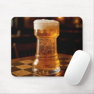 Turm-Schachfigur-Bierglas Mousepad