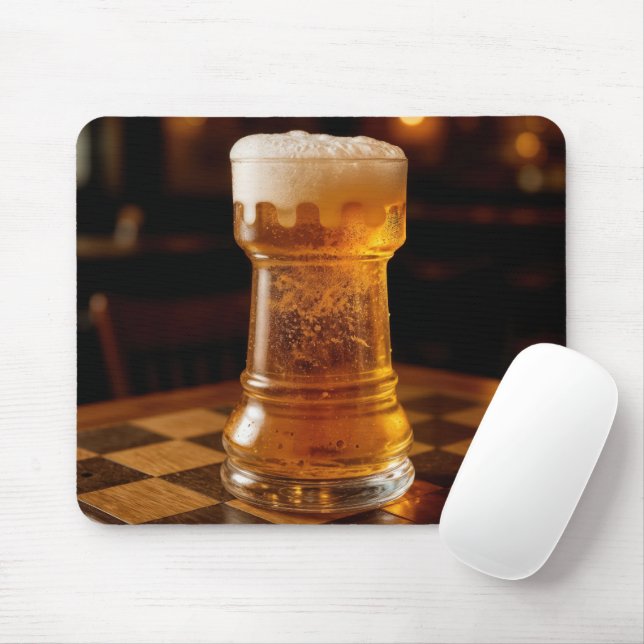Turm-Schachfigur-Bierglas Mousepad (Mit Mouse)