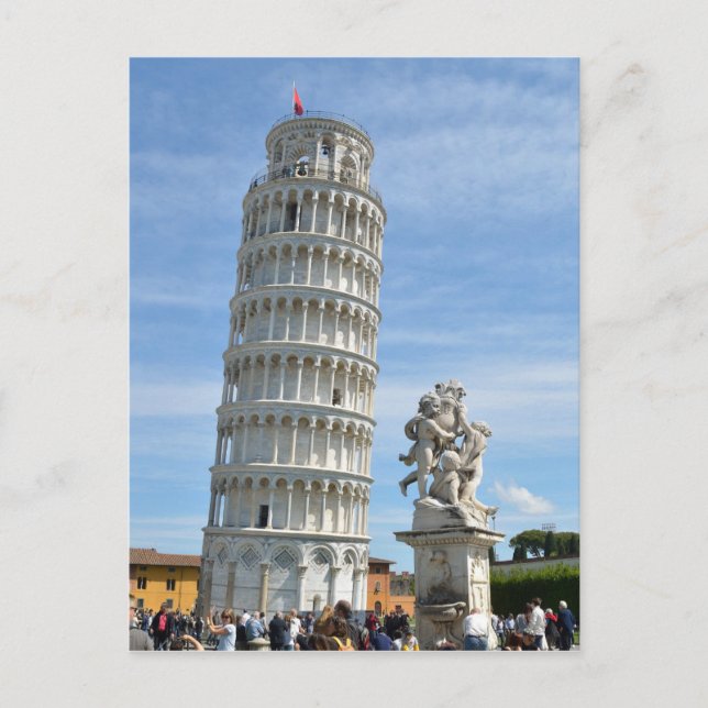 Turm und Statue La Fontana dei Putti, Pis Postkarte (Vorderseite)