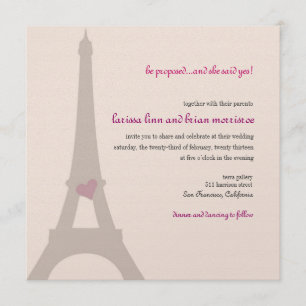 Turm-Verlobungs-Einladung Paris Eiffel Einladung