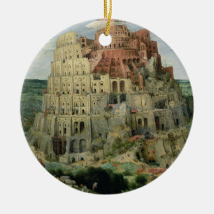 Turm von Babel, 1563 (Öl auf Platte) Keramik Ornament