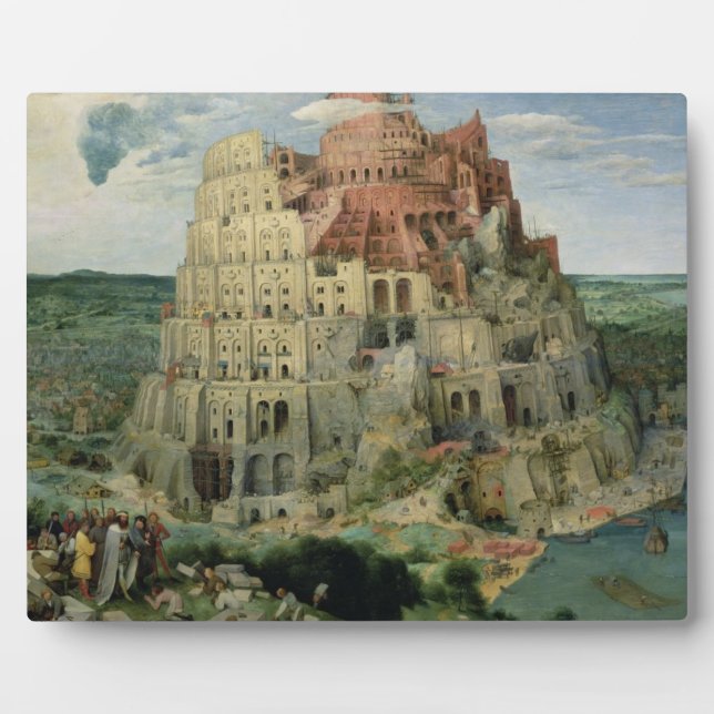 Turm von Babel, 1563 (Öl auf Tafel) Fotoplatte (Vorderseite)