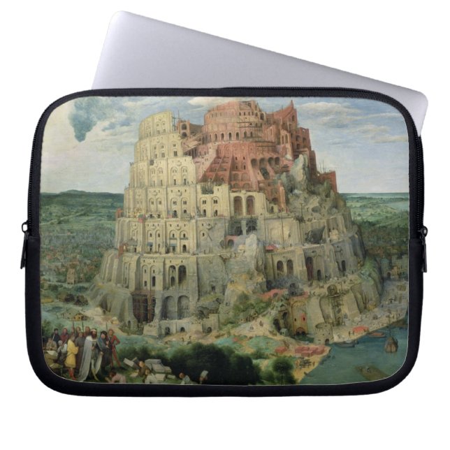 Turm von Babel, 1563 (Öl auf Tafel) Laptopschutzhülle (Vorderseite)