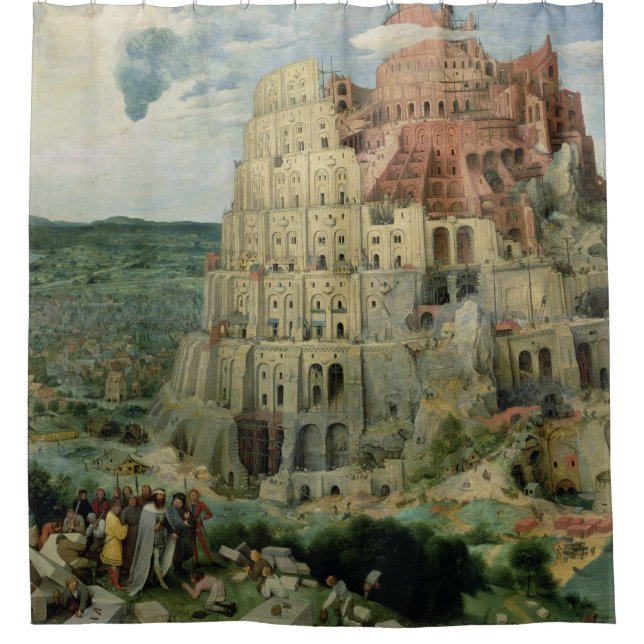 Turm von Babel Duschvorhang (Vorderseite)