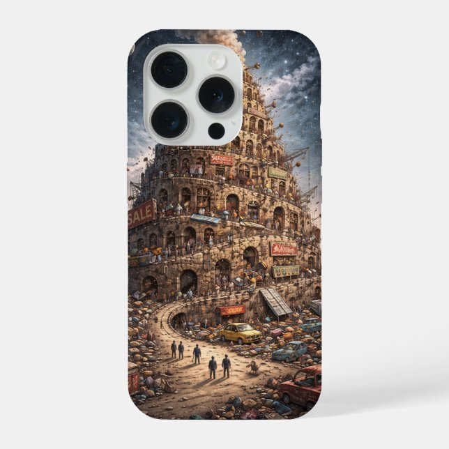 Turm von Babel iPhone 15 Pro Hülle (Rückseite)