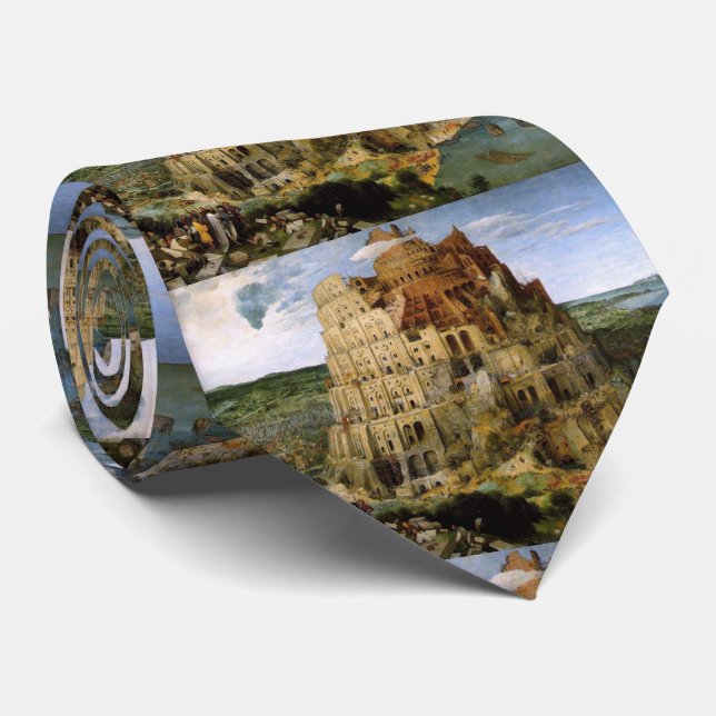 Turm von Babel Krawatte (Gerollt)