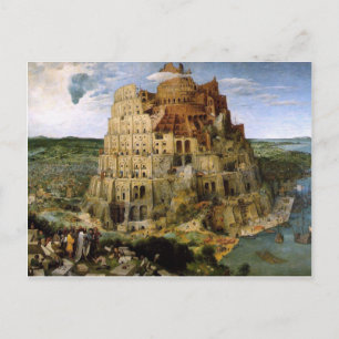 Turm von Babel von Brueghel Postkarte