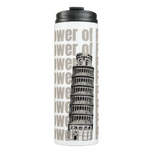 Turm von Pisa. Italien Berühmter Turm. Ästhetik Thermosbecher