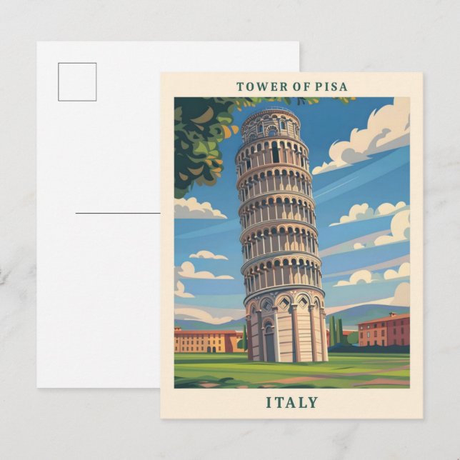 Turm von Pisa Italien Parco Civico-Ciani Postkarte (Vorne/Hinten)