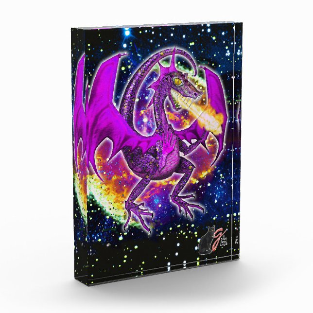 Turmalin Kosmischer Drache Acrylblock Fotoblock (Links)