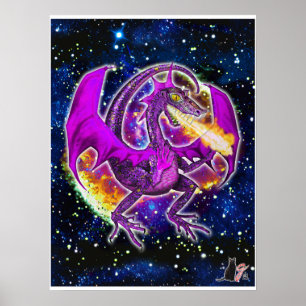 Turmalin Kosmischer Drache Poster