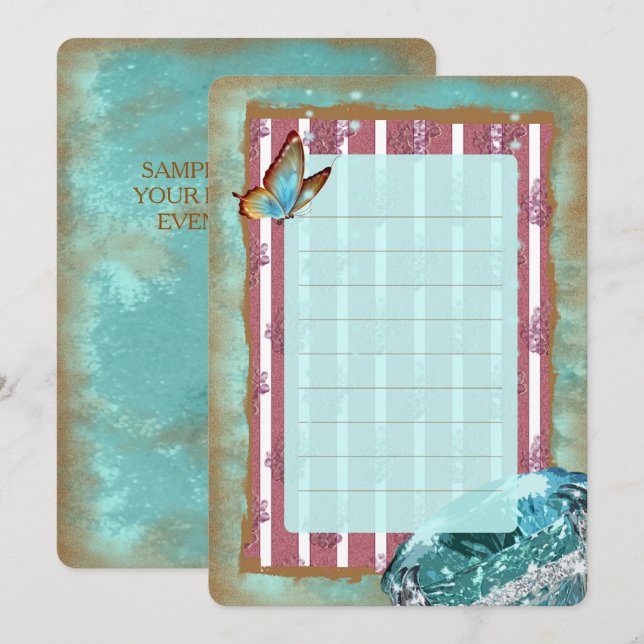 TURMALINE 2 ~ Visitenkarte Einladung (Vorne/Hinten)