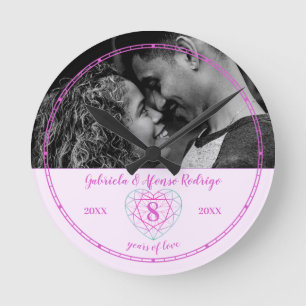 Turmaline-Hochzeitstil-Herzjuwel Runde Wanduhr