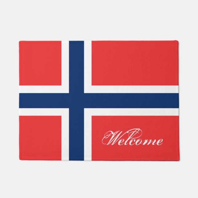 Türmatte der norwegischen Flagge mit benutzerdefin (Vorderseite)