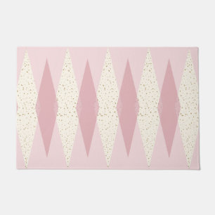 Türmatte im Mid-Century-Modern-Stil mit rosa Argyl