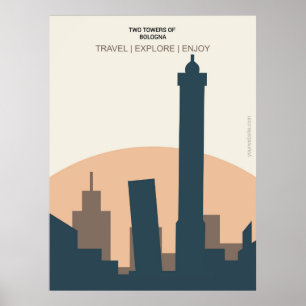 Türme von Bologna Poster
