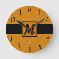 Turmeric Yellow & Gold Quatrefoil Monogrammed