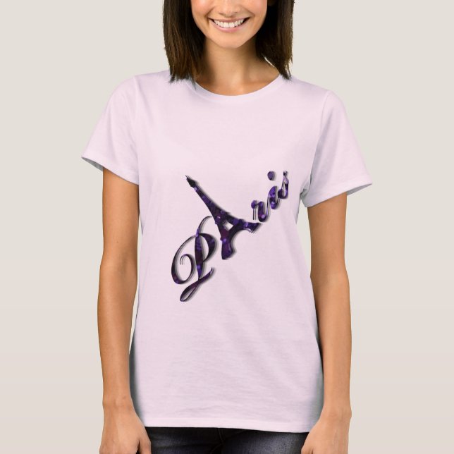 Turmsequin-Glitzer-Schein Paris Eiffel T-Shirt (Vorderseite)
