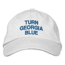 Turn Georgia Blue & White Demokrat modern Bestickte Baseballkappe