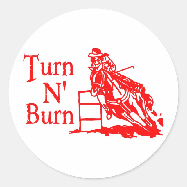 TURN N BURN RUNDER AUFKLEBER (Vorderseite)