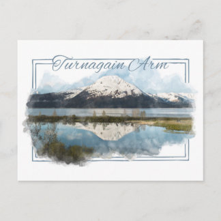 Turnagain Arm Alaskan Wasserfarben Postkarte