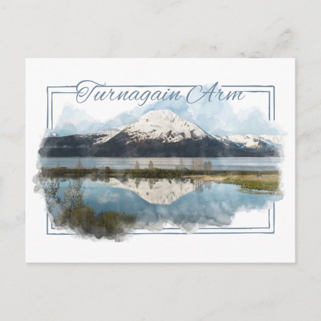 Turnagain Arm Alaskan Watercolor Carte postale (Devant)