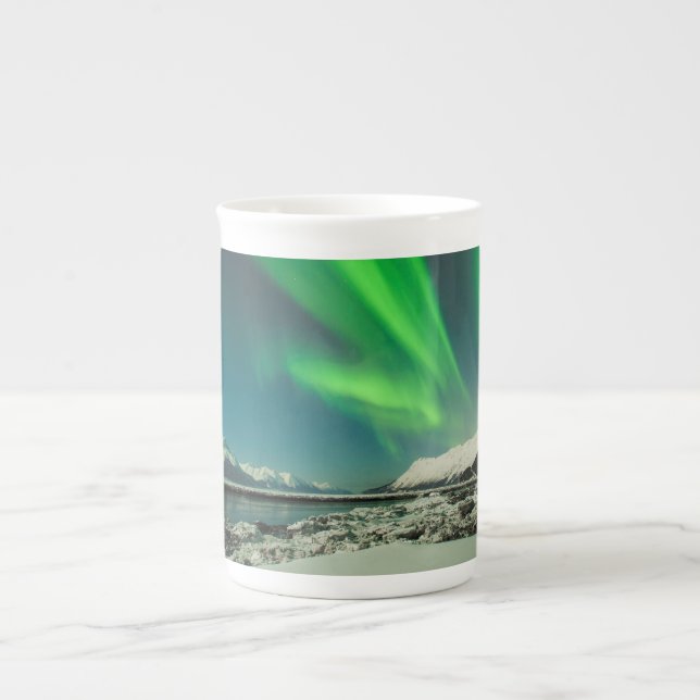 Turnagain Arm Aurora Prozellantasse (Vorderseite)
