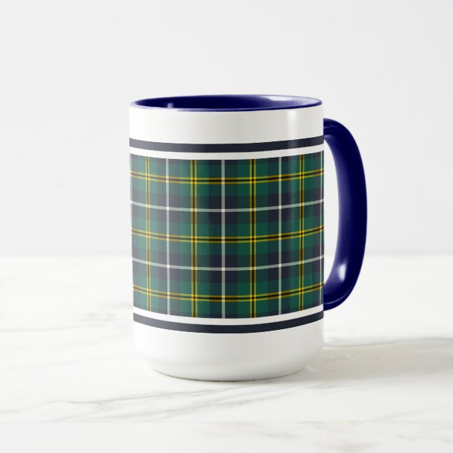 Turnbull Clan Jagd Tartan Marine und Green Kariert Tasse (VorderseiteRechts)