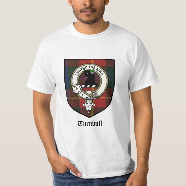 Turnbull Clan-Wappen-Abzeichen/Turnbull Tartan T-Shirt (Vorderseite)