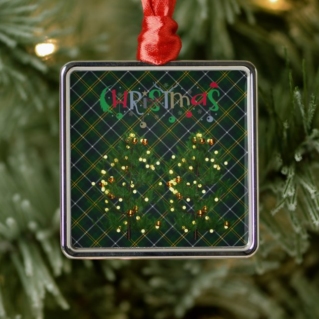 Turnbull Jagd Modernes Original Scottish Tartan Ornament Aus Metall (Baum)
