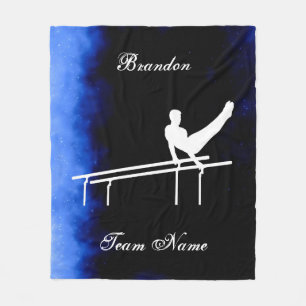Turnen Jungen Schwarz, Blau, Weiß mit Teamname Fleecedecke