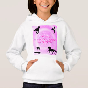 Turnen Mädchen, Pferde, Glitter Hoodie