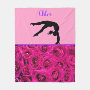 Turnen Rosa Rosen Fleece-Decke Fleecedecke