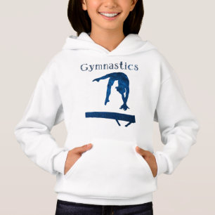 Turnen Royal Blau Schwebebalken Rebe Schrift Hoodie
