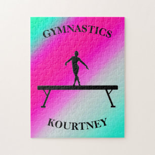 Turnen Schwebebalken Mint und Fuchsia