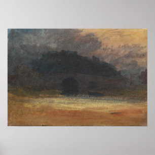 Turner - Abendliche Landschaft mit Schloss und Brü Poster