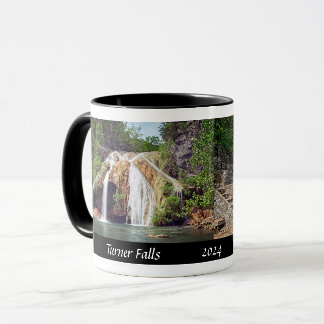 Turner Falls & Collings Castle Oklahoma - Designer Tasse (Vorderseite Links)