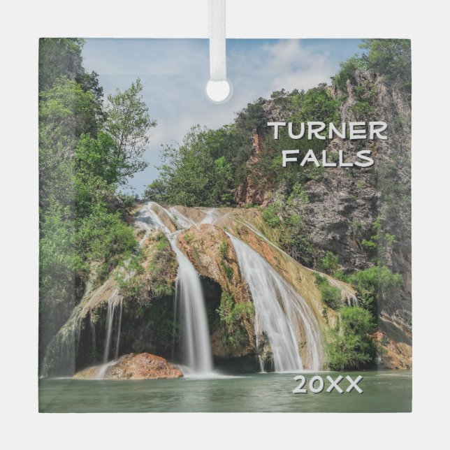 Turner Falls, Davis, Oklahoma Ornament Aus Glas (Vorderseite)