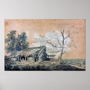 Turner - Landschaft mit Scheune Poster