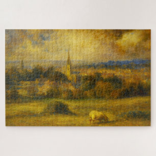 Turner Style Somerset Schaf Ländliche Landschaft P