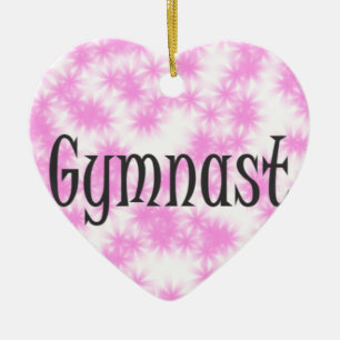 Turnerin Pink und Weiß Keramik Ornament