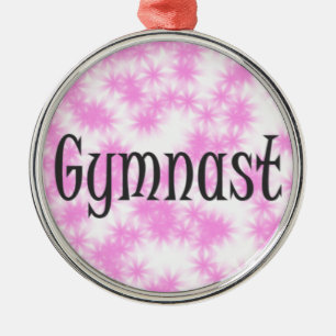 Turnerin Pink und Weiß Silbernes Ornament