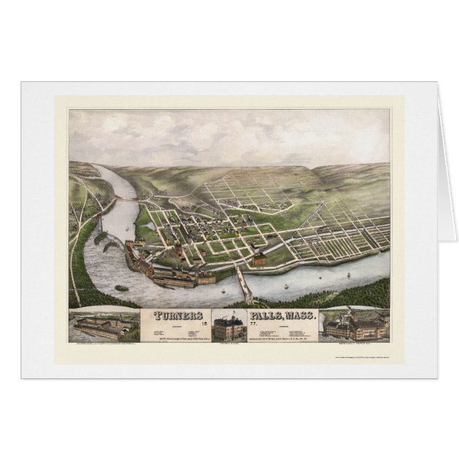 Turners-Fälle, panoramische Karte MAs - 1877 (Vorderseite (Horizontal))